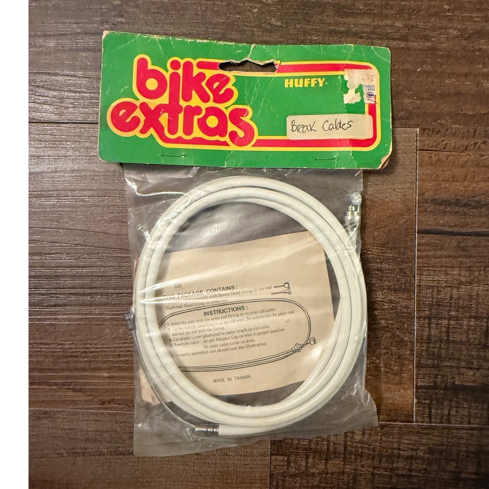 Vintage Huffy Bike Extras Brake Cable No 350 White Housing New Old Stock NOS